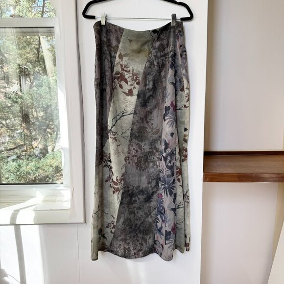 NWT Jaded London Asteria Pannelled Maxi Skirt Long Flowy Green Floral Revolve 6 - Picture 6 of 13